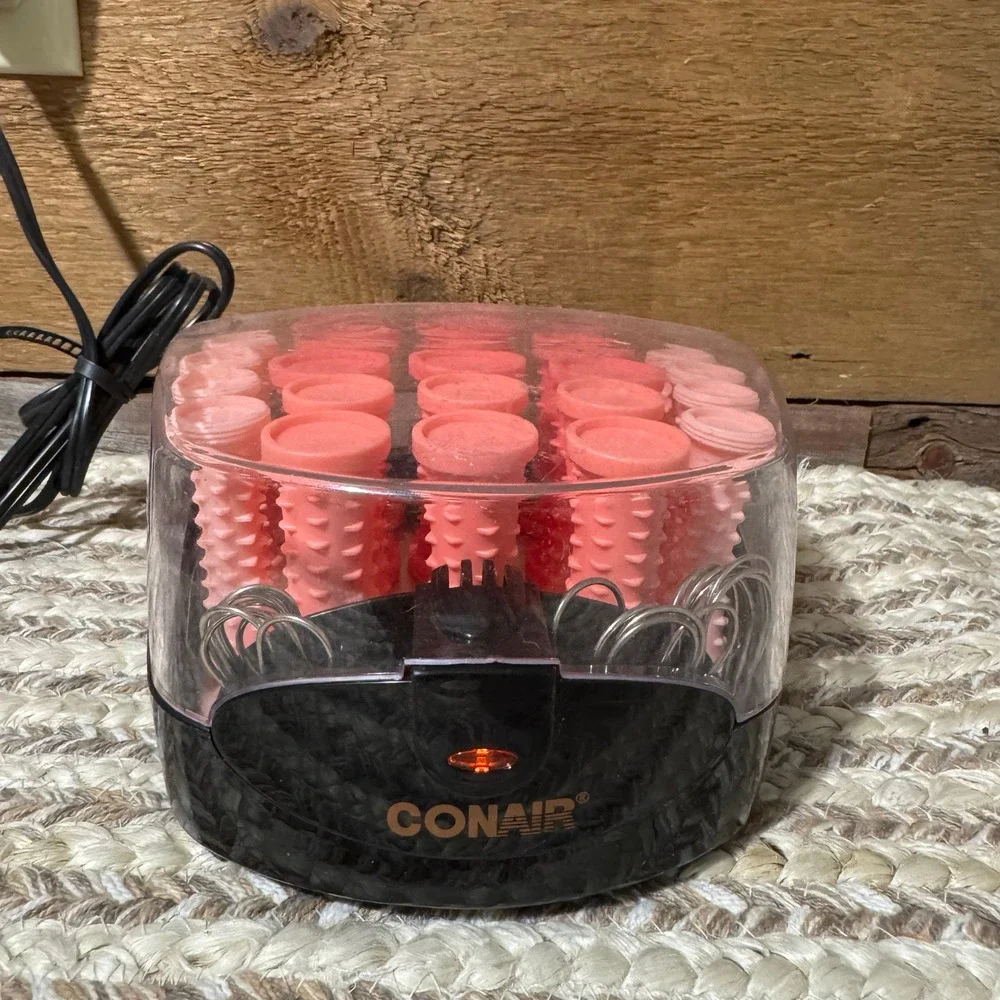Conair Compact Hair Setter Hot Rollers Pink Curlers Heated Styling Set HS83R